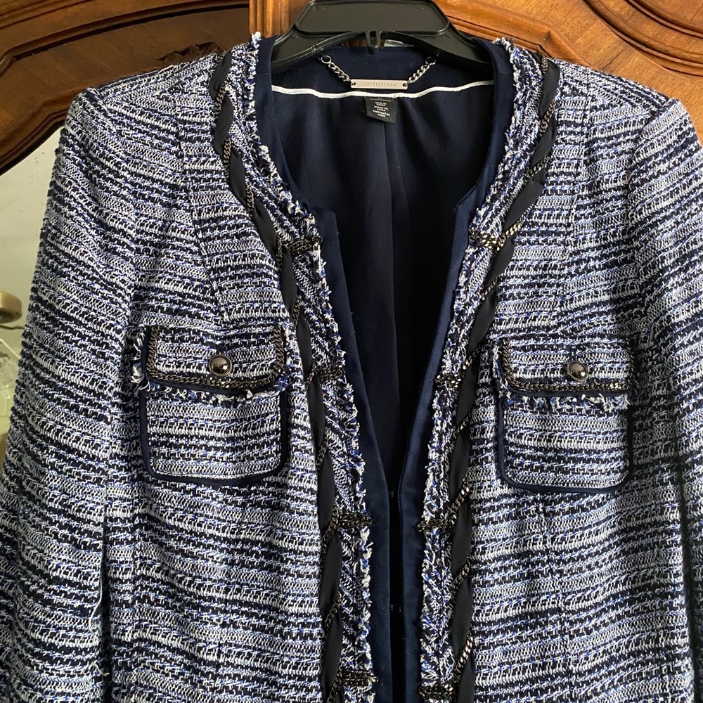 WHITE HOUSE BLACK MARKET tweed blazer NWOT sz 10 - Picture 3 of 7